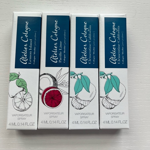 LOT OF 4 Atelier Cologne 4 Fragrances Pure Spray 0.14 oz 4ml TRAVEL SPRAY - Picture 1 of 8